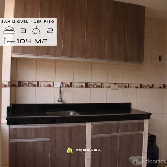 Vendo Departamento 3 hab + 2 baños / 104 M2 totales - SAN MIGUEL - 2