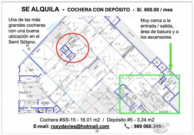 Alquilo Cochera con Depósito - 1
