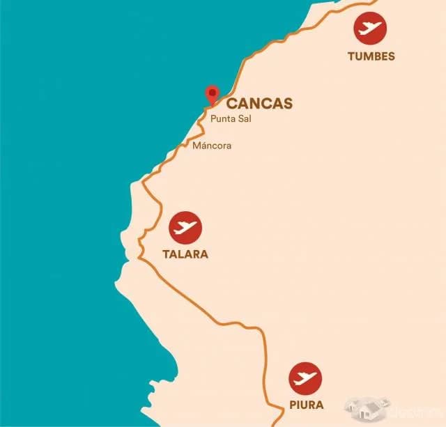 TERRENO DE PLAYA FRENTE AL MAR,  CANCAS,  distrito Canoas de Punta Sal  a  12 minutos de Punta Sal, a 30 de  Mancora - 2