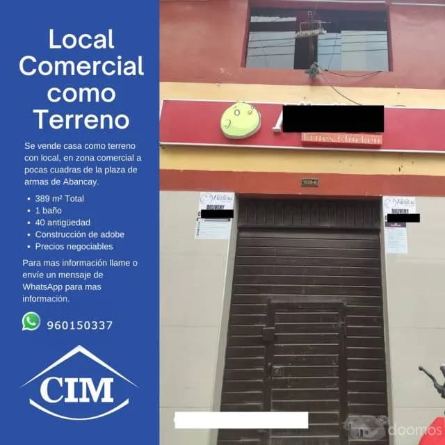 Se vende Local Comercial como Terreno de 389 m2 - 1