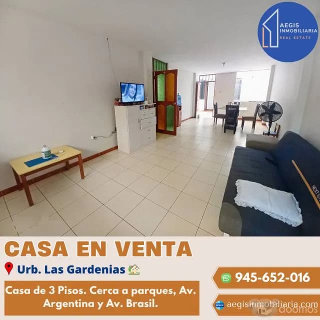 VENDO CASA 3 PISOS URB LAS GARDENIAS NUEVO CHIMBOTE - 1
