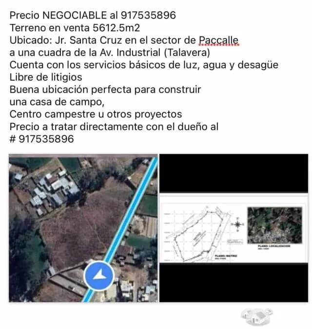 VENTA TERRENO EN TALAVERA-APURIMAC - 1