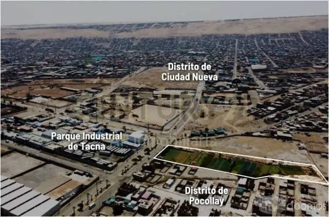 Venta de terreno en zona industrial de Pocollay - Tacna Área de 6,960 m2. - 1