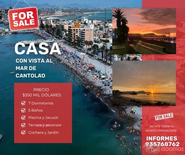 Casa en venta, con vista al mar de cantolao - La Punta - 1