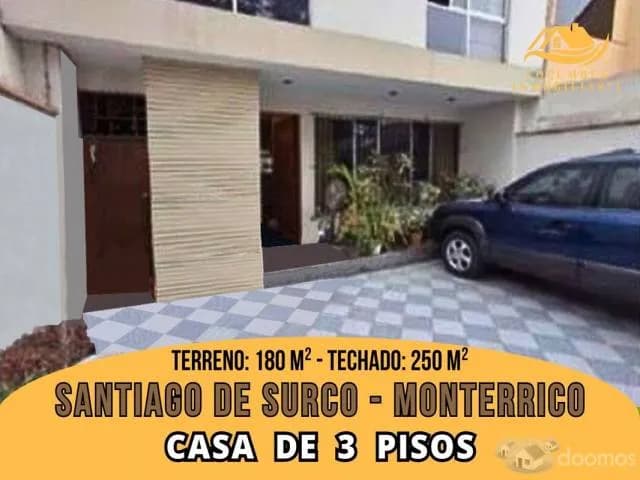Surco MONTERRICO – Casa de 3 pisos y 4 Dormitorios - 1