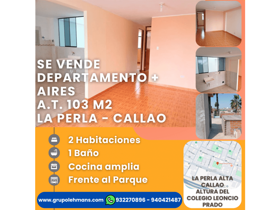 Se vende departamento con aires La Perla Callao 103 m2 - 1