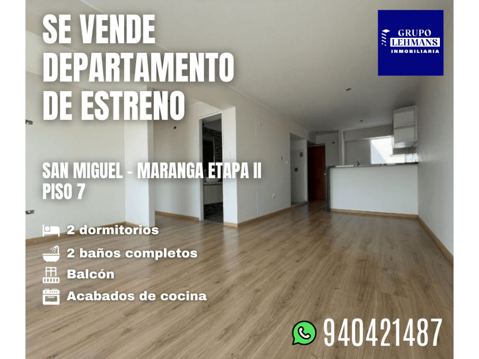 Se vende departamento San Miguel Maranga 61.5 m2 - 1