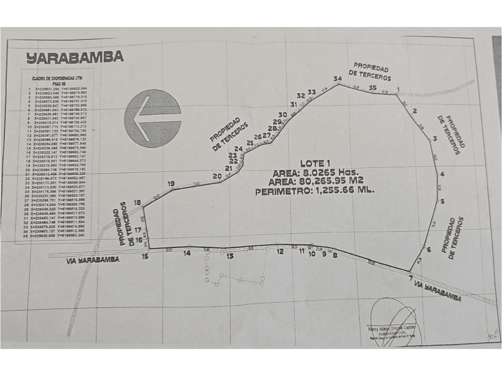 TERRENO ERIAZO EN YARABAMBA - 1