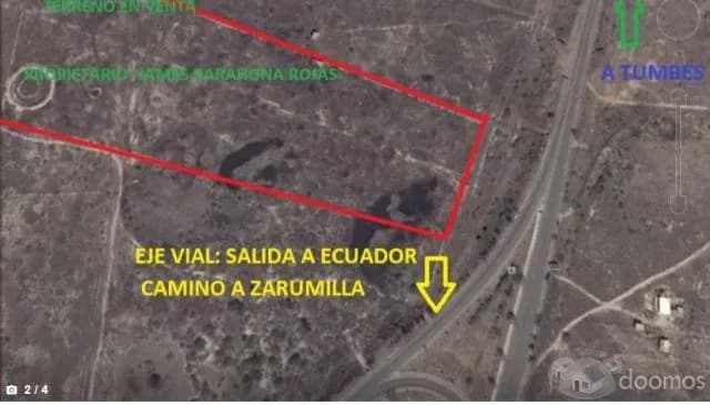 VENDO TERRENO DE 5 HAS COSTADO E INICIO DEL EJE VIAL #1 PERÚ-ECUADOR, JUNTO A LA CARRETERA PANAMERICANA NORTE KM 1286 - 2