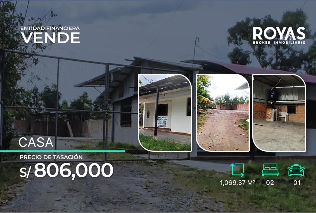ENTIDAD FINANCIERA Vende Amplia Casa en Soritor - Moyobamba - 1155 - 1